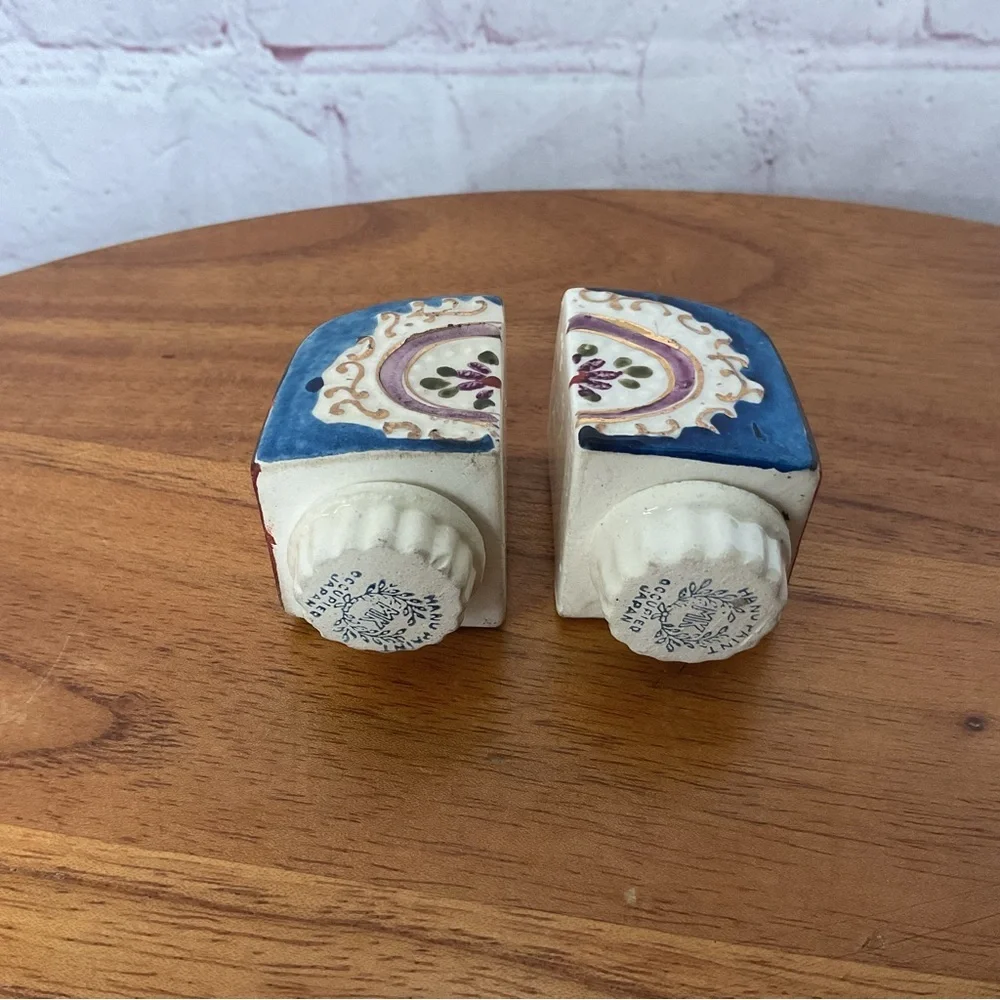 Vintage Japanese Boat Ceramic Salt and Pepper Shaker Pair